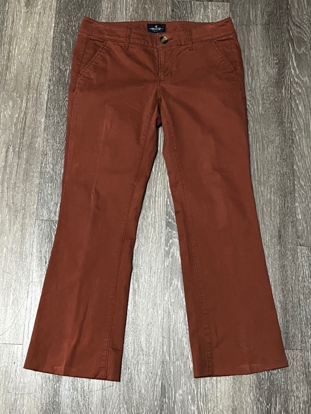 American Eagle Kick Boot Stretch Jeans Women's Size 4 Brown Suede Y2K 2000s